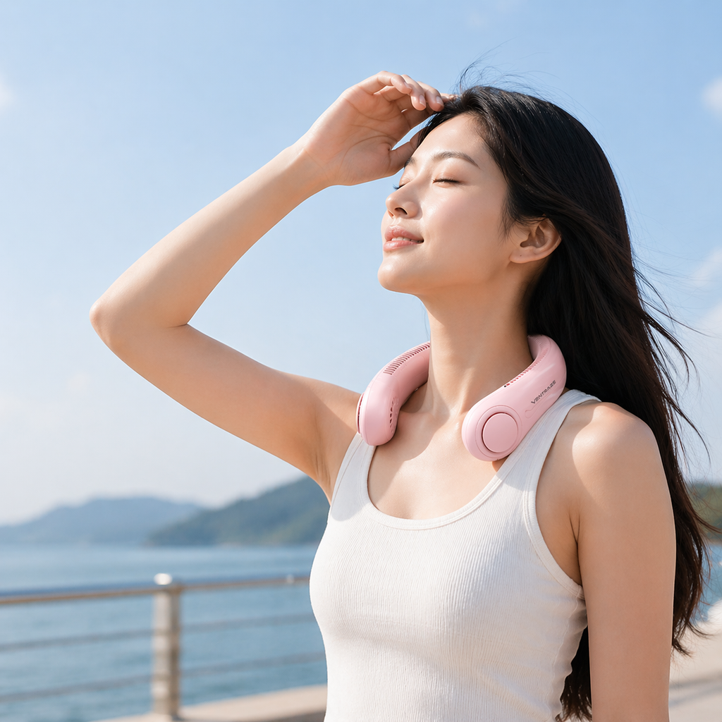 Ventraze™ Neck Cooling Fan – 360° Hands-Free Airflow